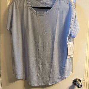 Athleta Move With Ease 2.0 Light Blue Gossamer Short Sleeve Tee